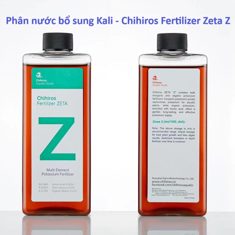 Chihiros Fertilizer ZETA Z 450ml (Phân nước bổ sung Kali đa nguyên tố)