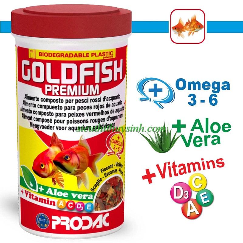 Prodac Goldfish Premium - Dạng lá cho cá vàng - Hộp 100ml (20g)