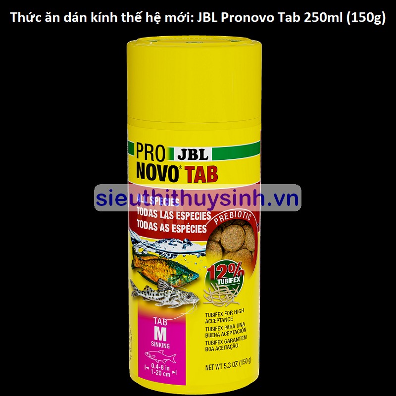 Thức ăn viên dán kính cao cấp cho cá JBL Pronovo Tab - 250ml (150g)