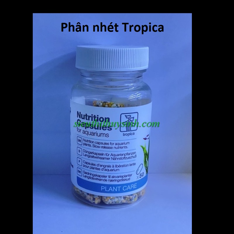 Phân nhét Tropica Nutrition capsules for aquariums - Hộp 50 viên