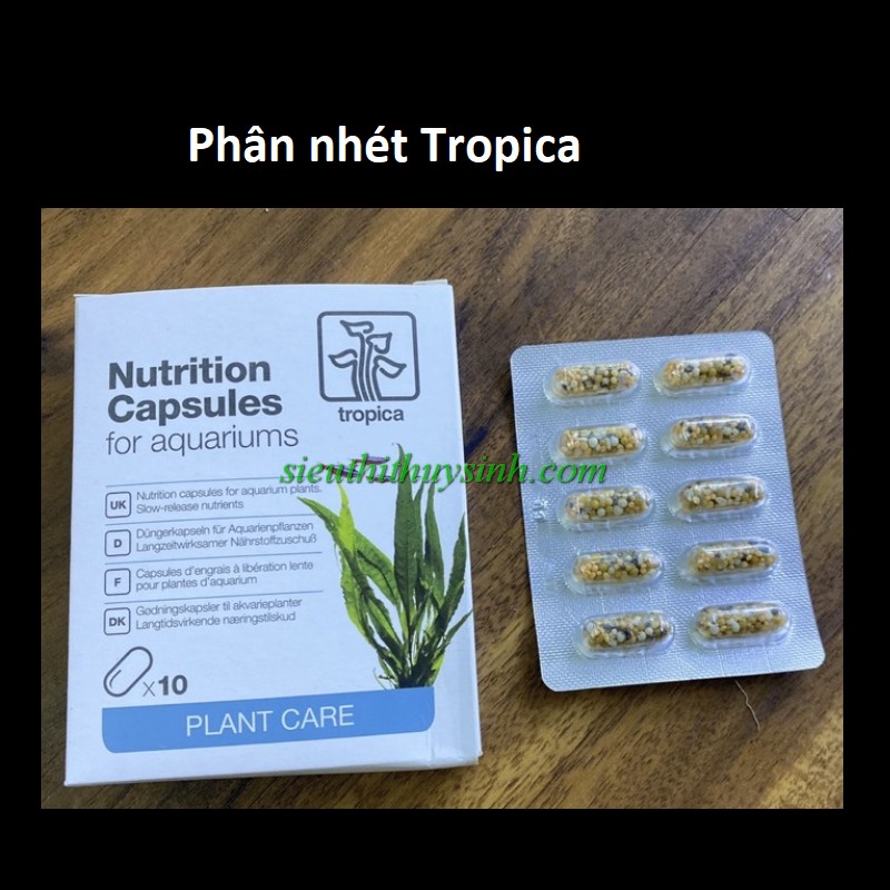 Phân nhét Tropica Nutrition capsules for aquariums - Vỉ 10 viên