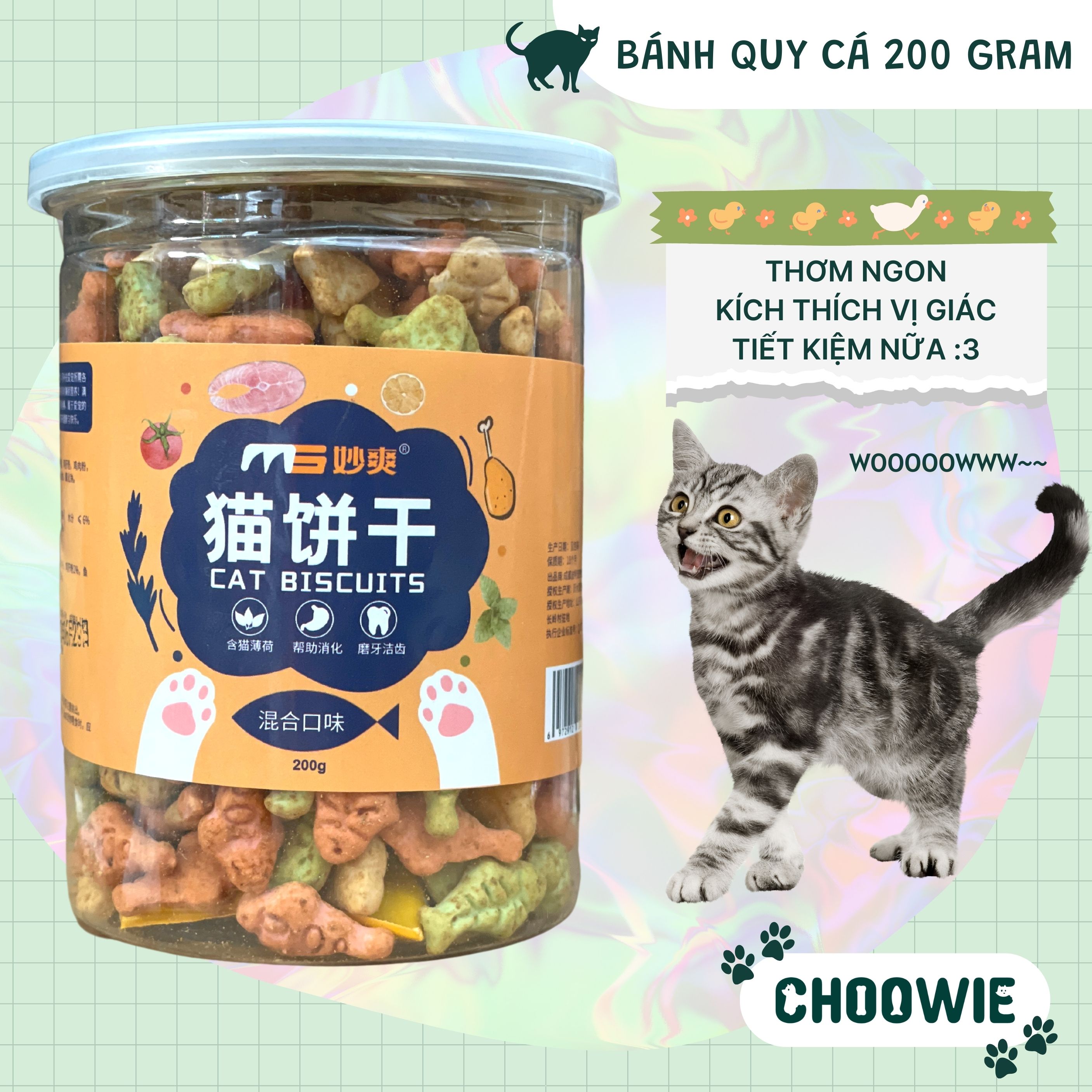 Bánh quy cho mèo hình cá 200 gram