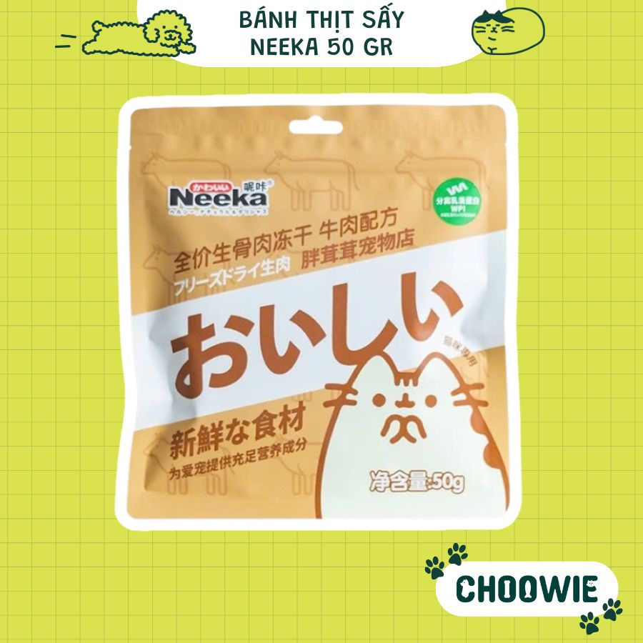 Bánh thịt sấy Neeka 50 gram cho chó mèo - Bò