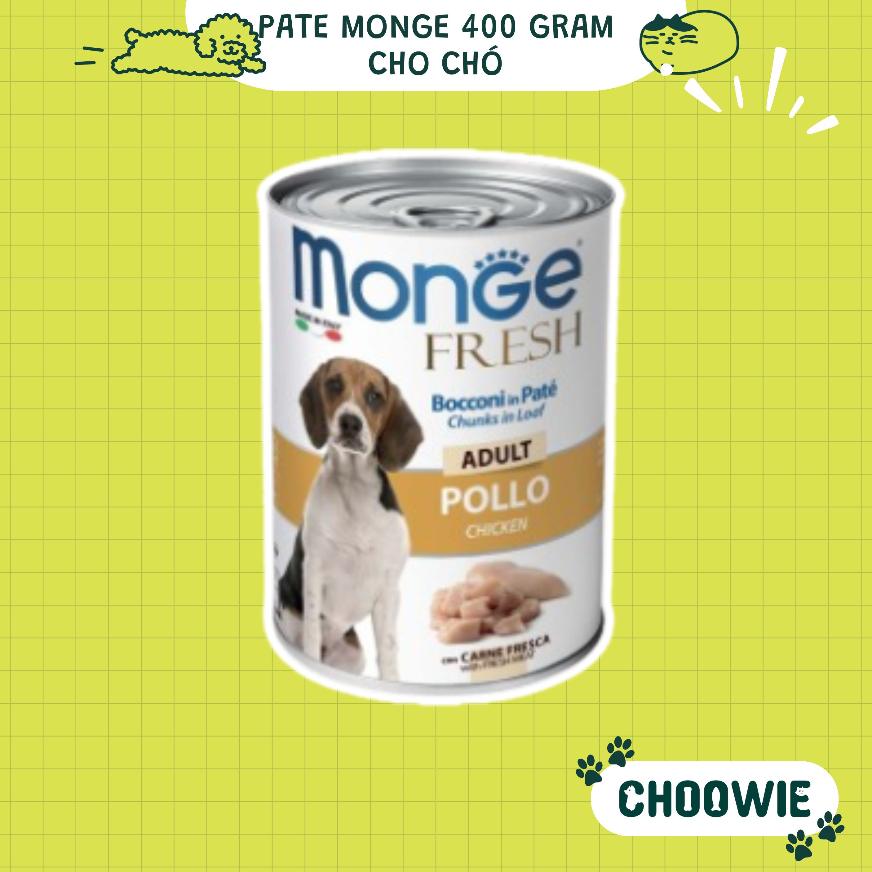 Pate cho chó Monge FRESH 400 gram - Gà