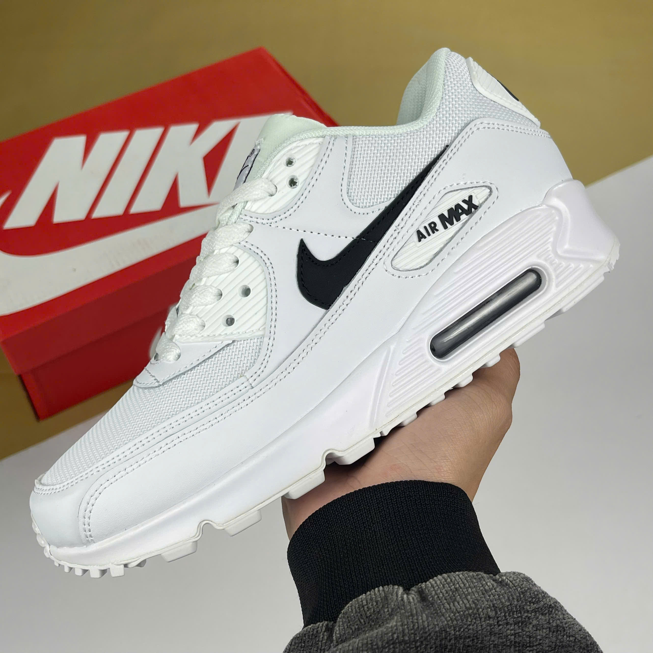 Giày Nike Air Max 90 Nature White Black Trắng Đen