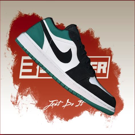 [B] Giày JD1 Low White Black Mystic Green, JD1 Thấp Xanh Lá Đen -  giày thể thao chất lượng