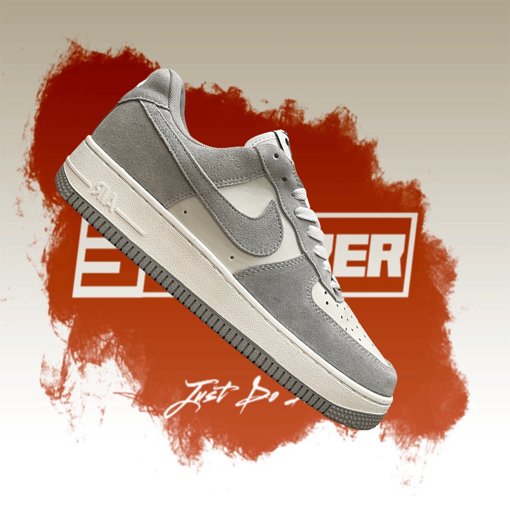 [B] Giày Nike Air Force 1 Suede Grey, AF1 Xám Da Lộn; FullBox, Full Phụ Kiện -  giày thể thao chất lượng