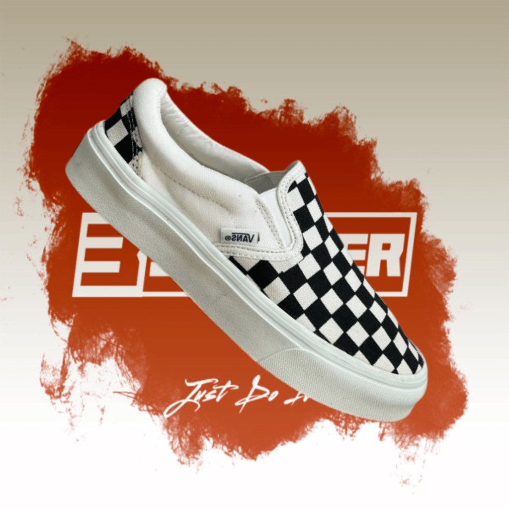 [B] Giày Vans Classic Slip On Checkerboard, Vans Caro Không Dây; Fullbox, Full Phụ Kiện -  giày thể thao chất lượng