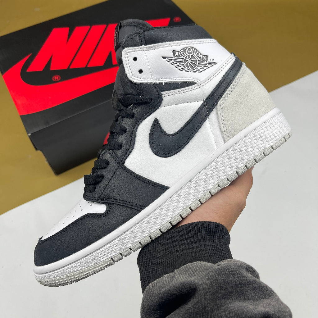 Giày Nike Air Jordan 1 Retro High OG Bleached Coral, JD1 Trắng Đen Da Nứt