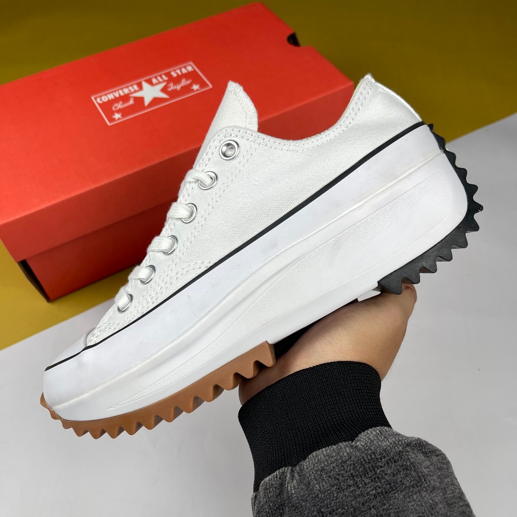 Giày Converse Run Star Hike Low White Cổ Thấp Trắng Đế Cao [S]
