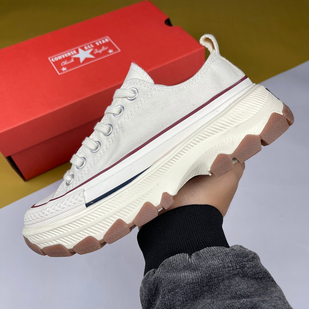 Giày Converse All Star Trekwave White Cổ Thấp Kem Đế Nâu [S]