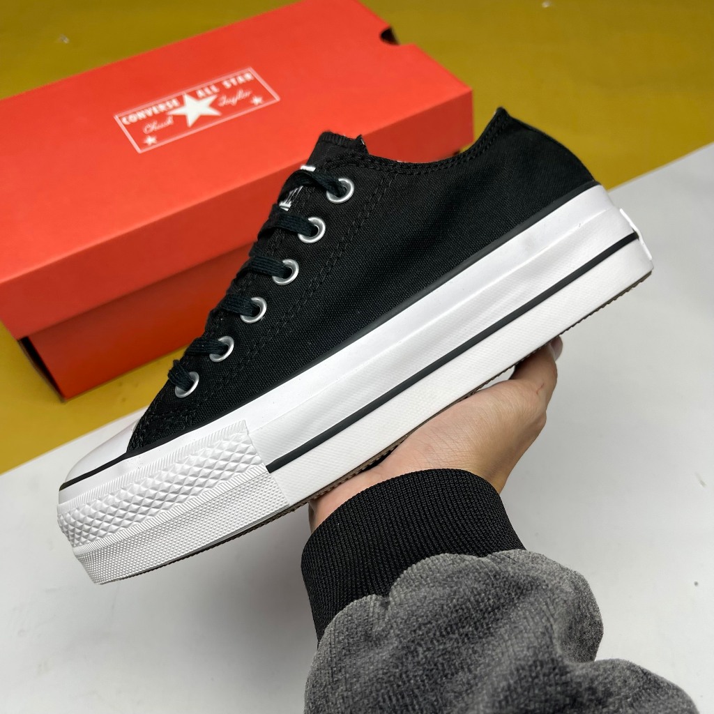 Giày Converse All Star Low Platform Chuck Taylor Thấp Đen Đế Dày [S]