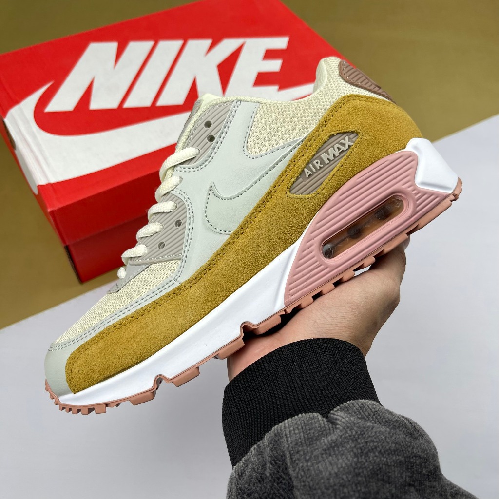 Giày Nike Air Max 90 Light Bone, Air Max 90 Xám Vàng Đế Nâu [S] - Nike giày thể thao chất lượng