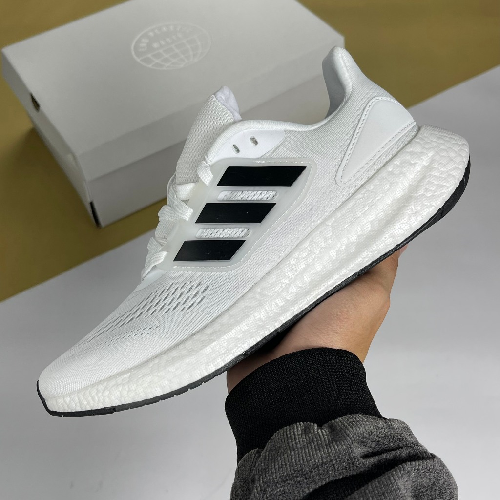 Giày Adidas Pureboost White Black, PureBoost Trắng Sọc Đen