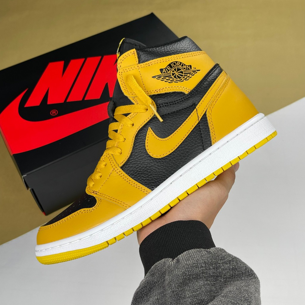 Giày Nike Air Jordan 1 High Retro OG Pollen, JD1 Cao Vàng Đen