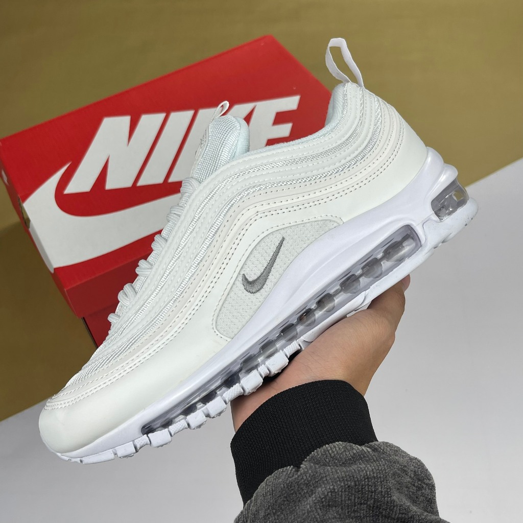 Giày Nike Air Max 97 Triple White Wolf Grey, Air Max 97 Trắng Full
