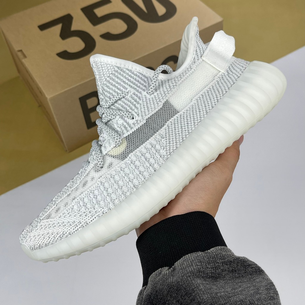 Giày Adidas Yeezy 350 V2 Static Reflective Trắng Phản Quang Boost Nén Hạt