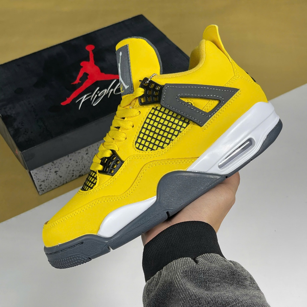 Giày Nike Air Jordan 4 Tour Yellow Lightning, JD4 Vàng Full