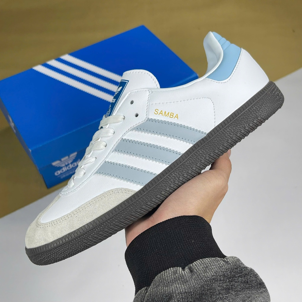 Giày Adidas Samba Heren White Samba Trắng Xanh Biển [S]