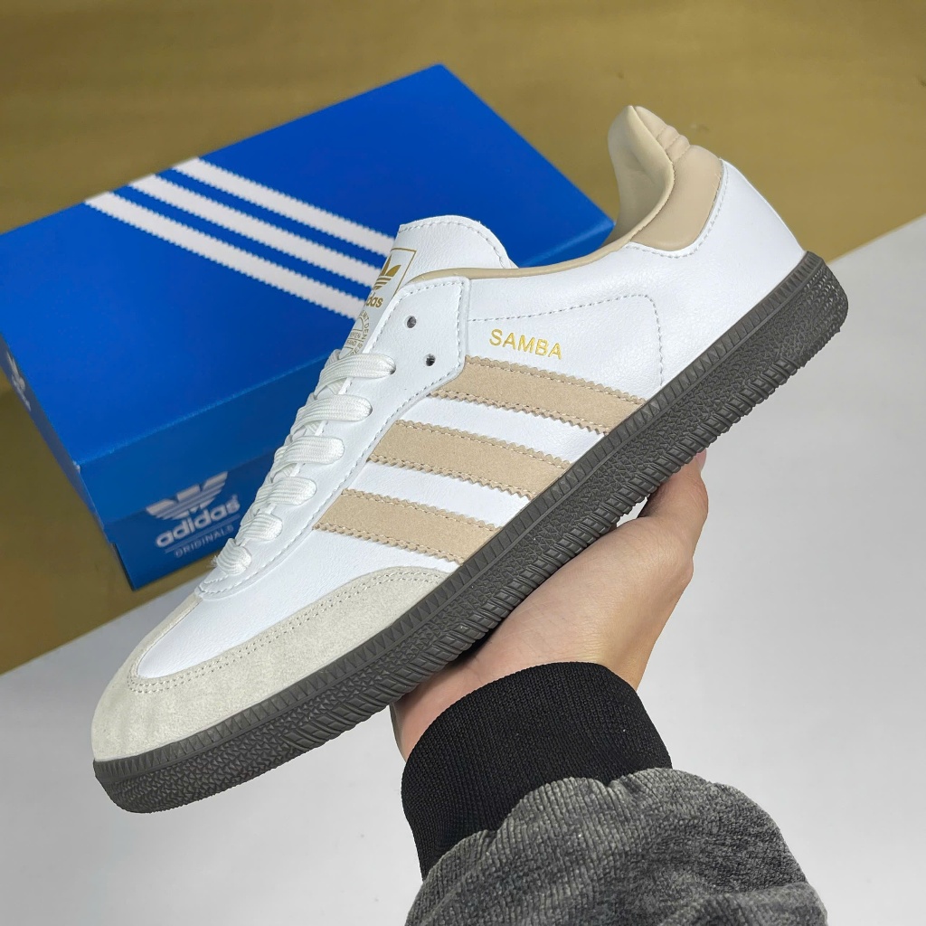 Giày Adidas Samba White Clay Brown Samba Trắng Nâu Nhạt [S]