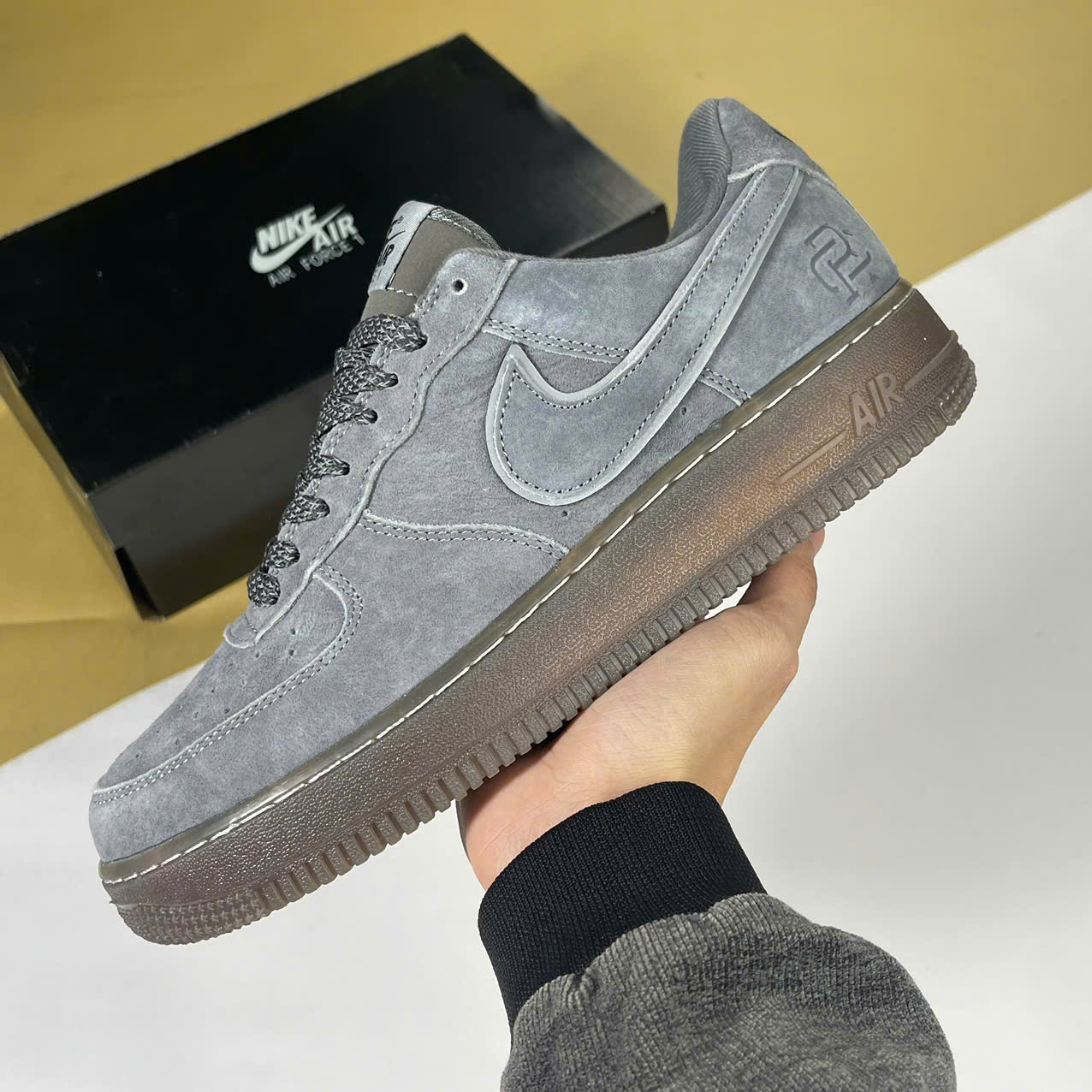 Giày Nike Air Force 1 Reigning Champ X07 Dark Grey Xám Tối Da Lộn