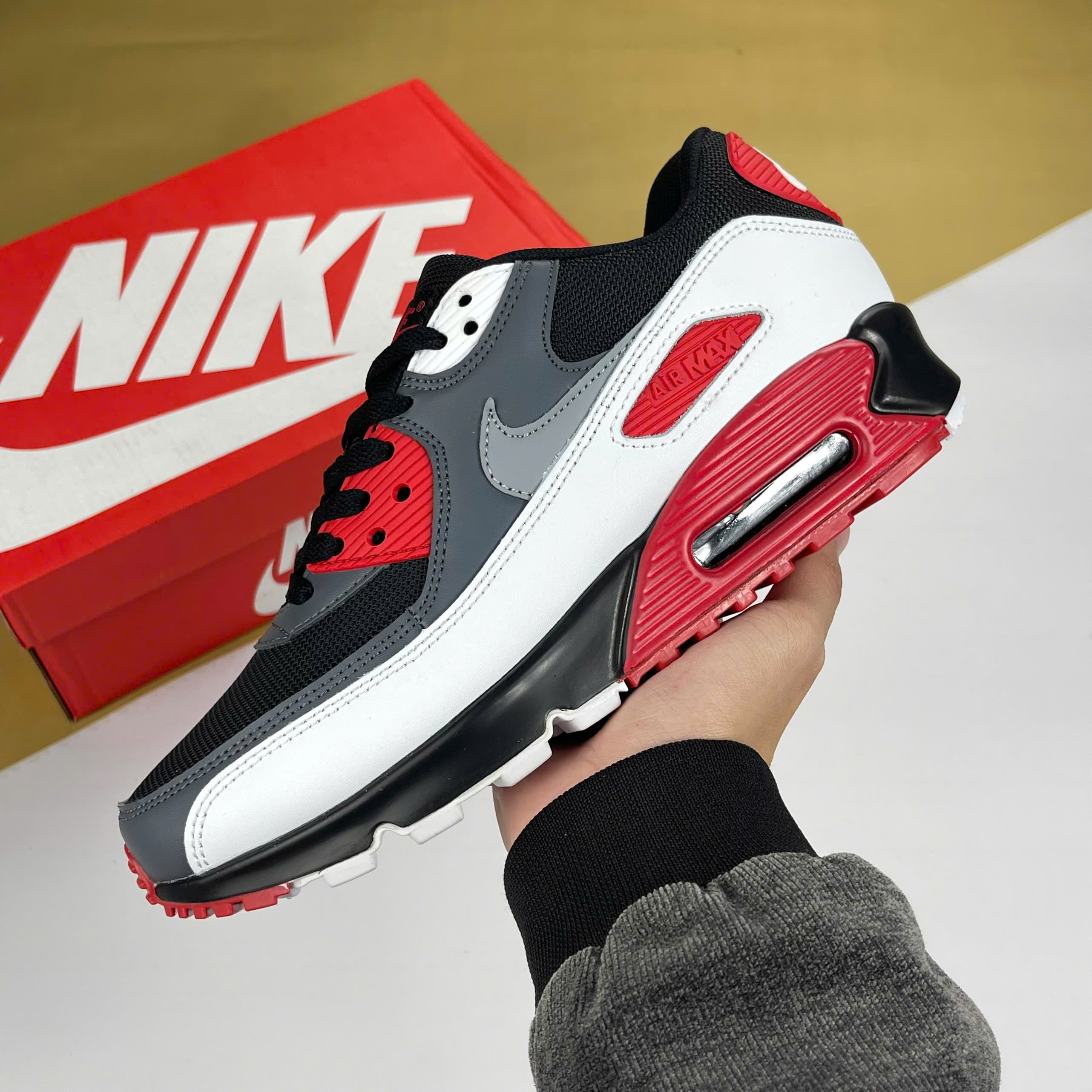 Giày Nike Air Max 90 Infrared Đỏ Đen Phối Trắng