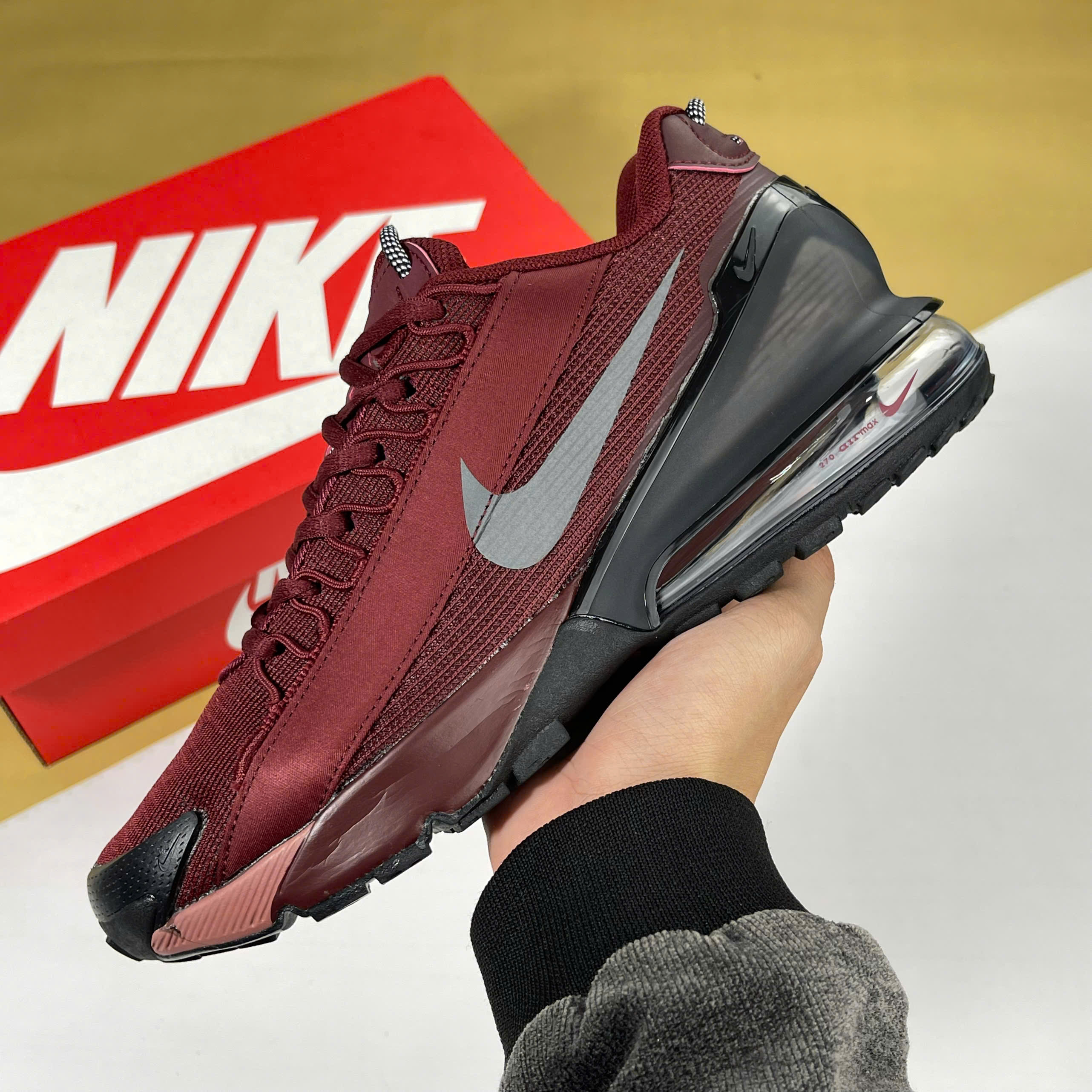 Giày Nike Air Max 270 Pulse Roam Dragon Red Burgundy Đen Đỏ Đô