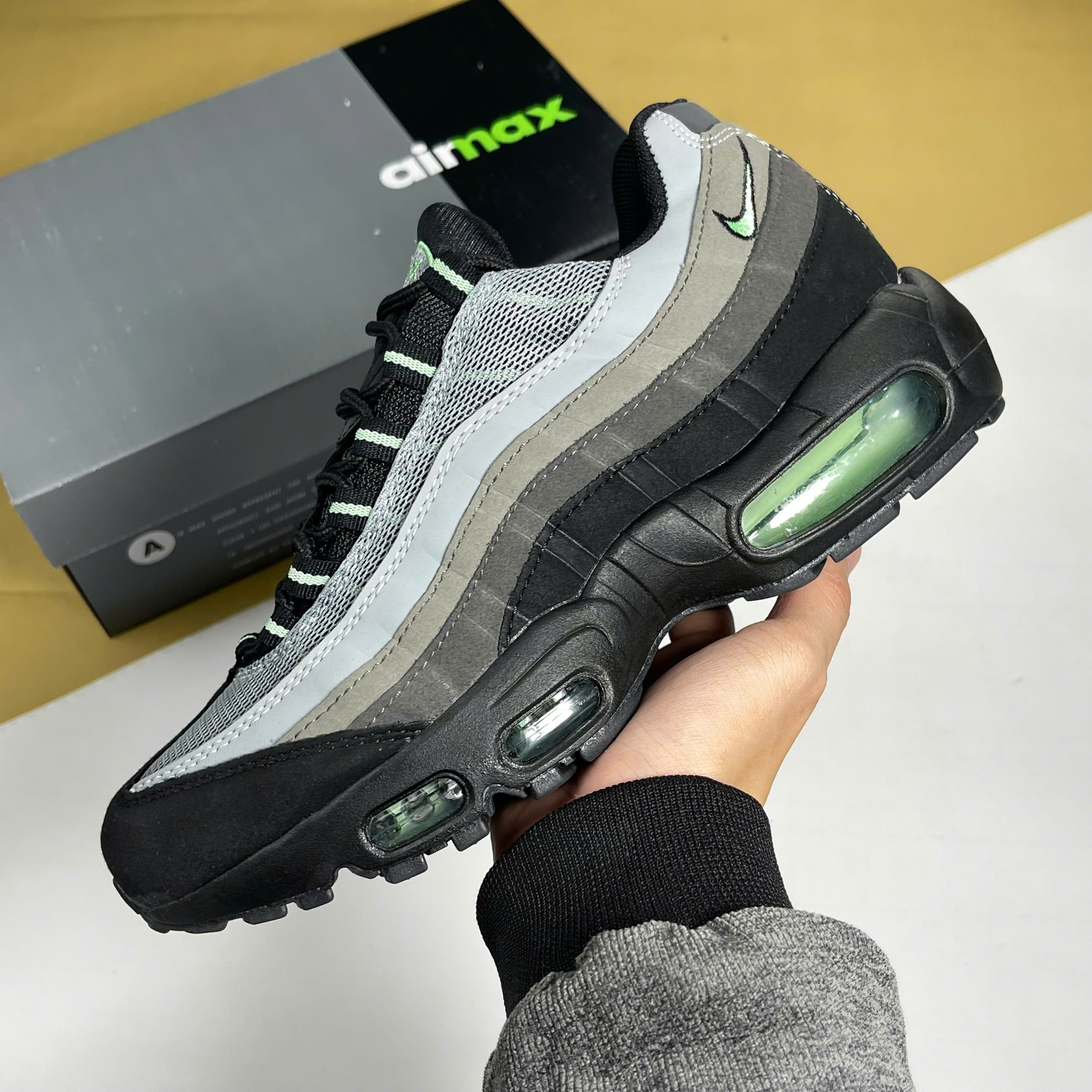 Giày Max 95 Fresh Mint Xám Đen Xanh Lá