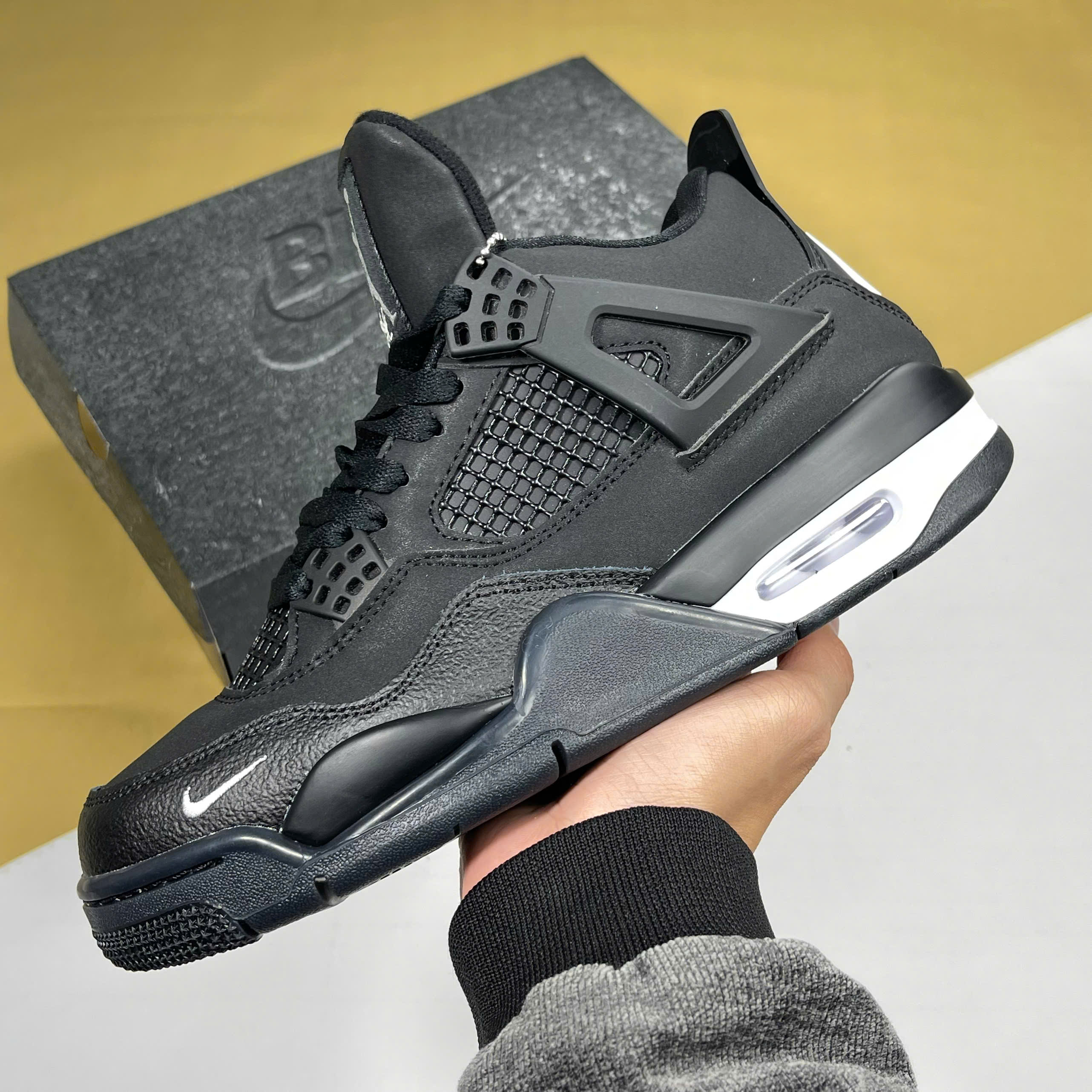 Giày Nike Air Jordan 4 Brick By Brick Black Gạch Đen - Nike giày thể thao chất lượng