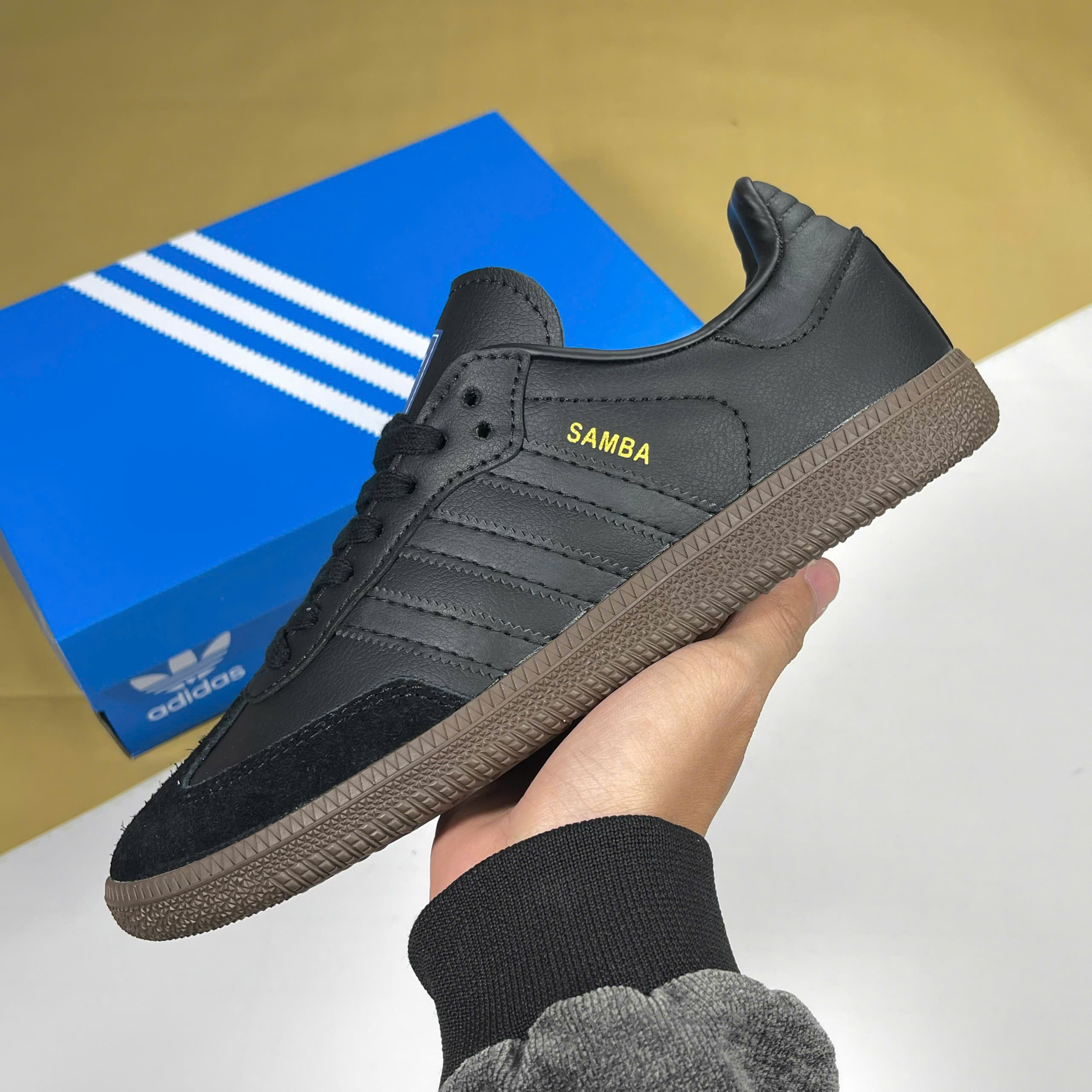 Giày Adidas Samba OG Black Đen Đế Nâu