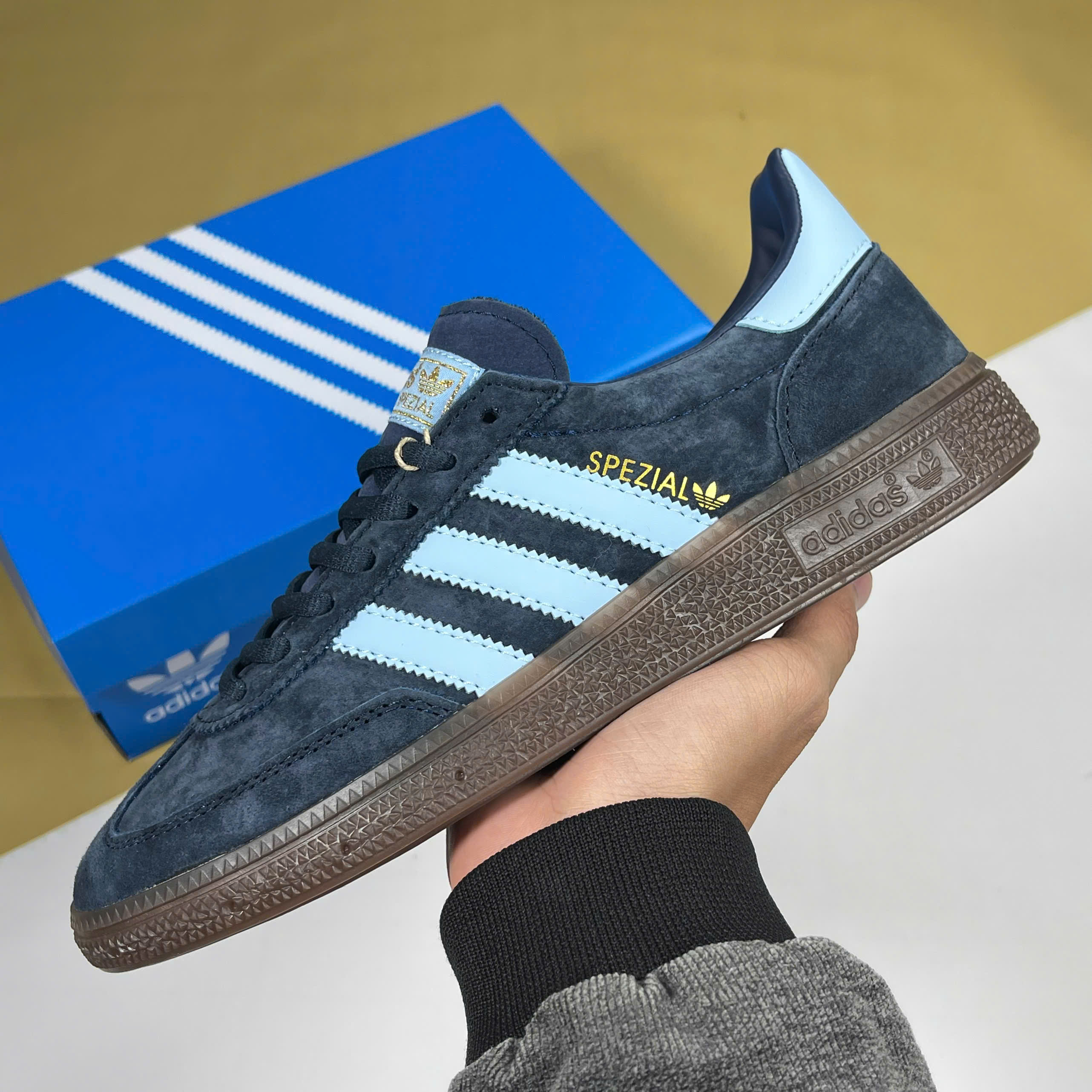 Giày Adidas Handball Spezial Navy Gum Xanh Than Đế Nâu [S]