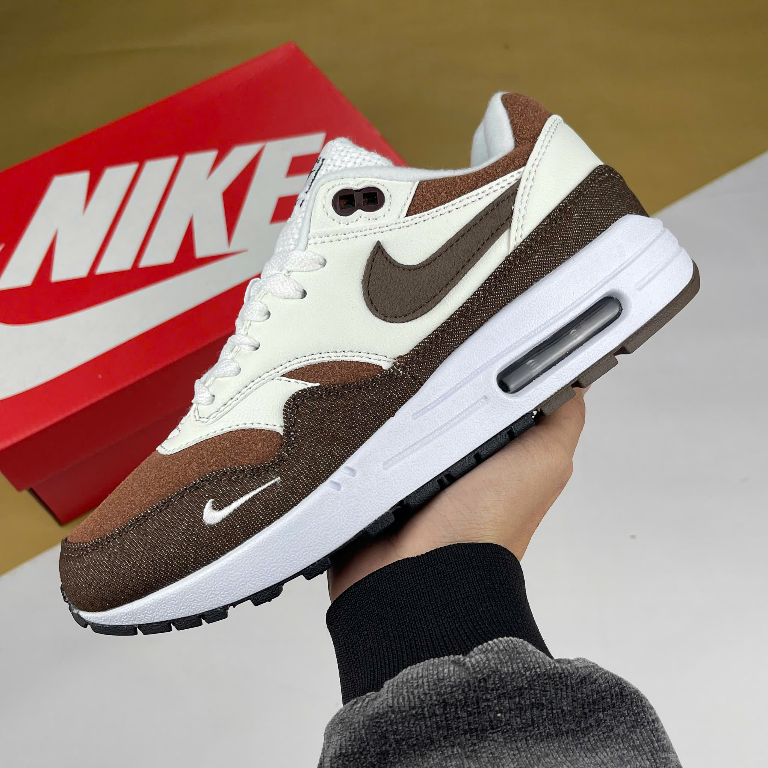Giày Nike Air Max 1 Brown Stone Trắng Nâu