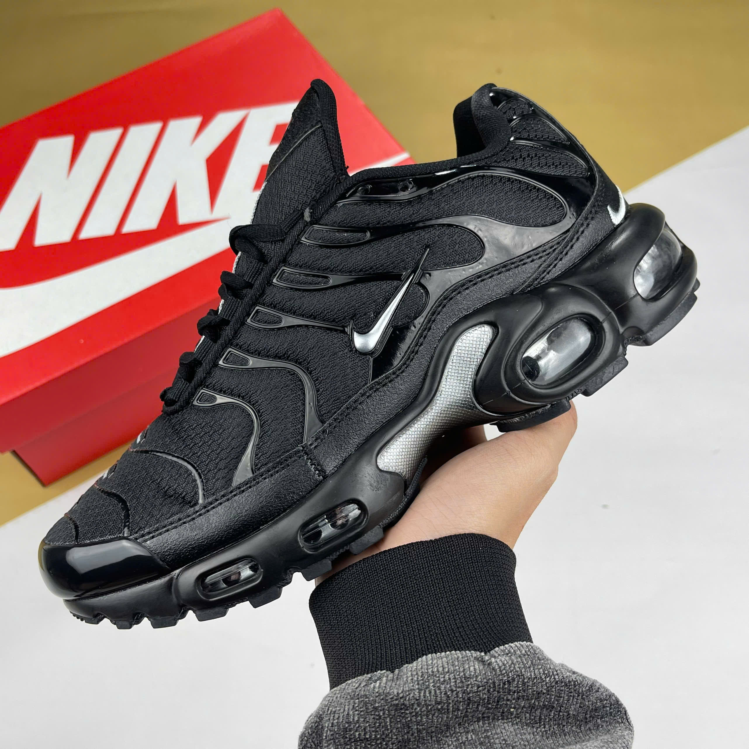 Giày Nike Air Max Plus TN Black Metallic Black Đen Bạc - Nike giày thể thao chất lượng