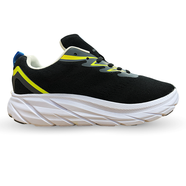 Giày thể thao chạy bộ chính hãng Run Together công nghệ gắn chip thông minh - Giày sneaker màu đen đế cao