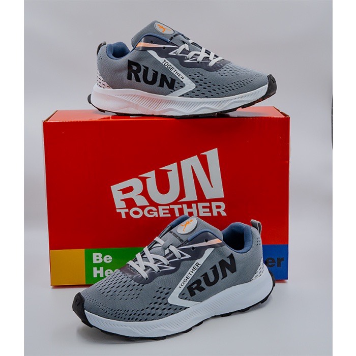 Giày thể thao chạy bộ chính hãng Run Together công nghệ gắn chip thông minh - Giày sneaker Màu Xám RT06