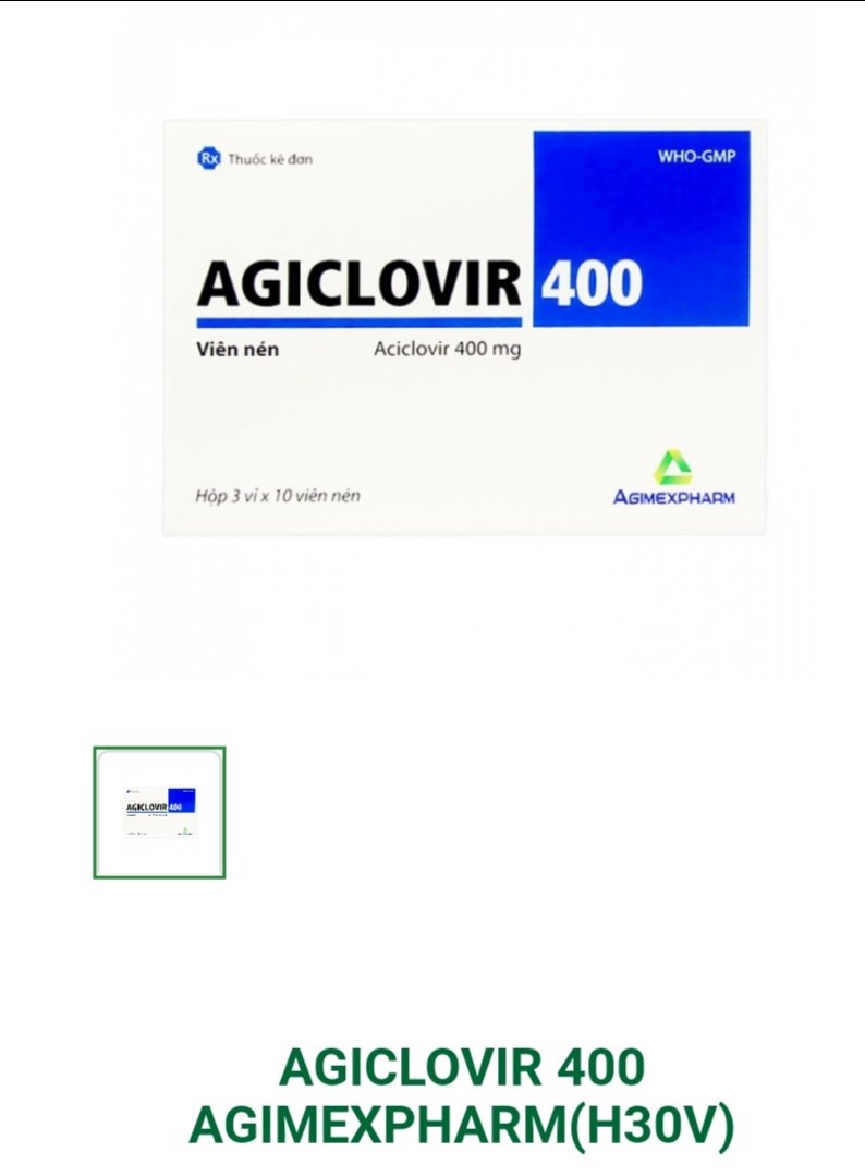 Agiclovir 400 ( Acyclovir )-duoc-ban-tai-Nhà thuốc Tâm Đức