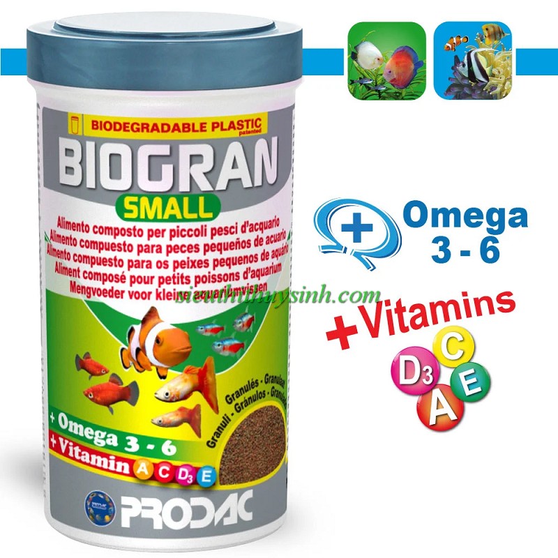 Prodac Biogran - Thức ăn cá hạt nhuyễn - 250ml (130g)