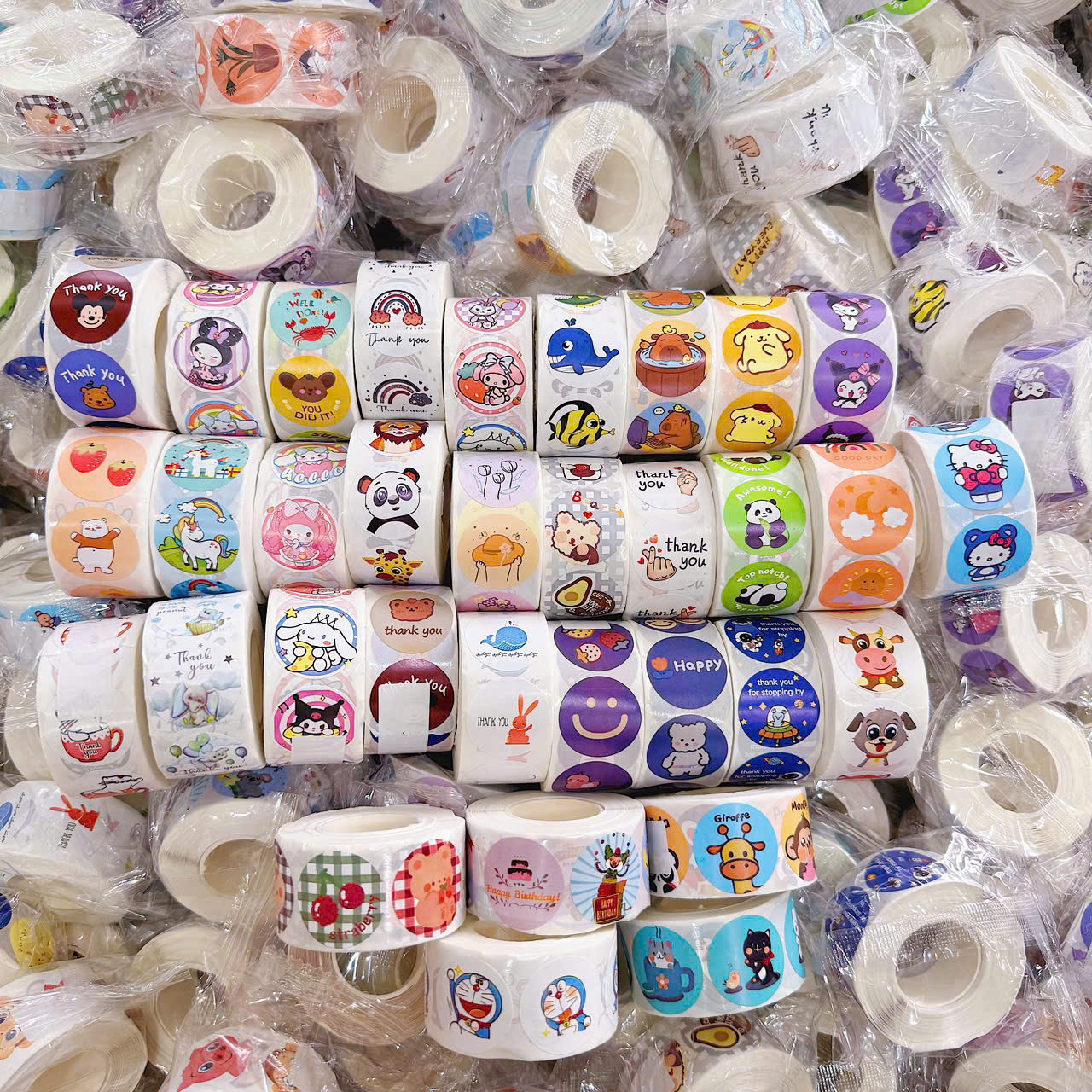 Cuộn 500 miếng dán trang trí sticker, rộng 2.5cm