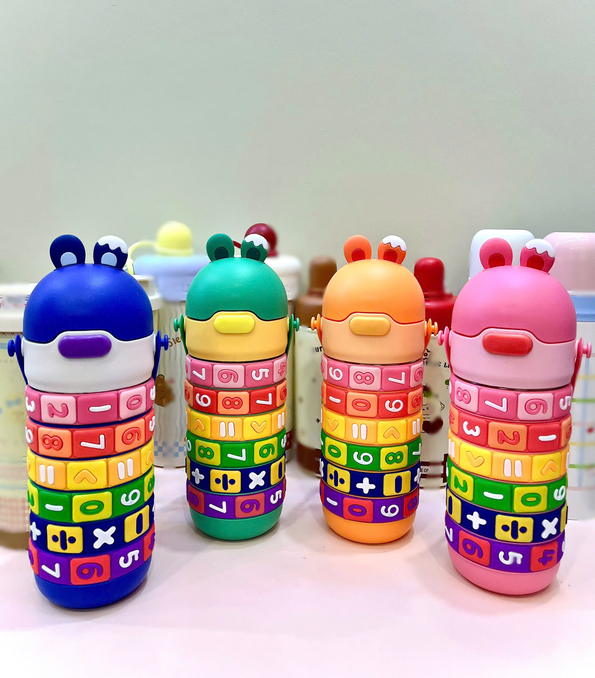 Bình inox toán học 20272 -450ml (mix màu)