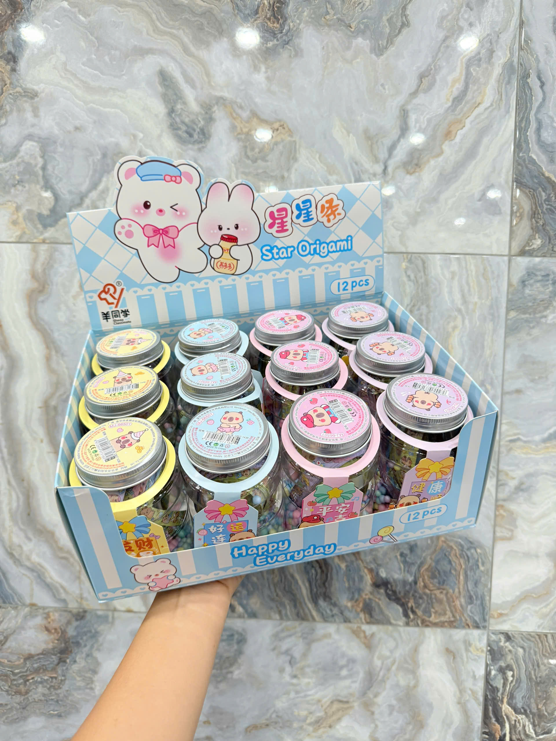 Giấy thủ công gấp hình (Xếp sao). Hiệu: Sheep Classmate. Mã MJ-66501