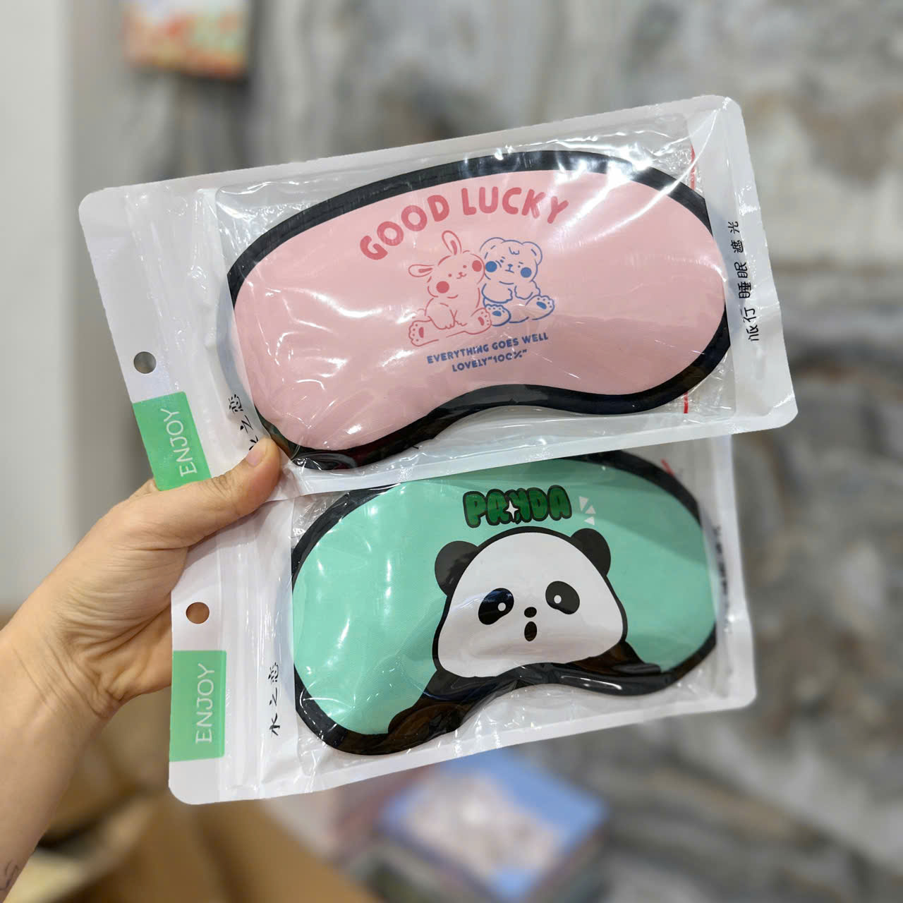 Bịt mắt ngủ, loại dệt, có gel,