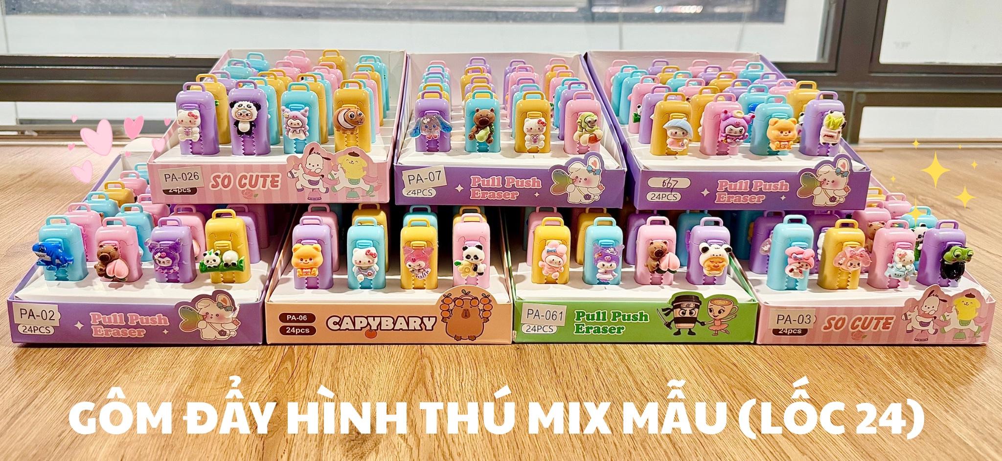 gôm đẩy hình thú lốc 24 cây