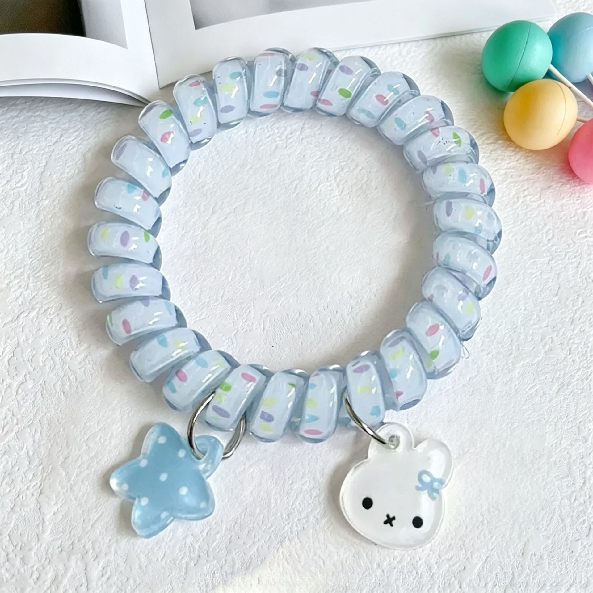 Dây buộc tóc co dãn dạng lò xo có charm