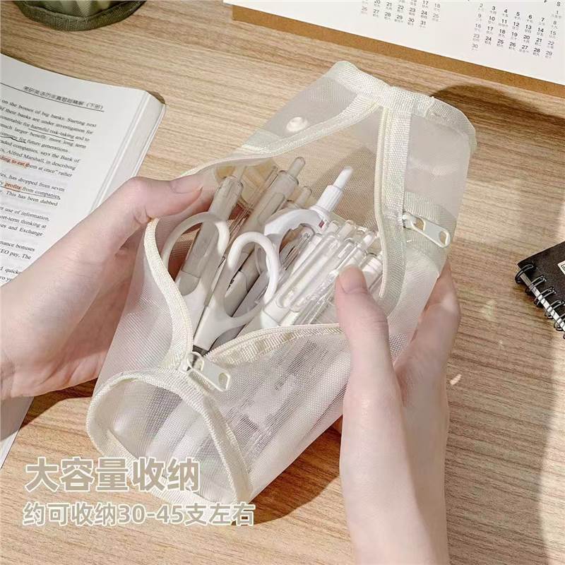 Túi lưới đựng bút, hình trụ tròn