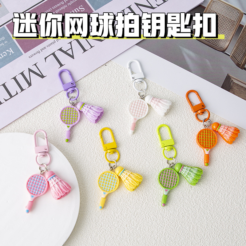Móc khóa icon trang trí hình vợt cầu lông