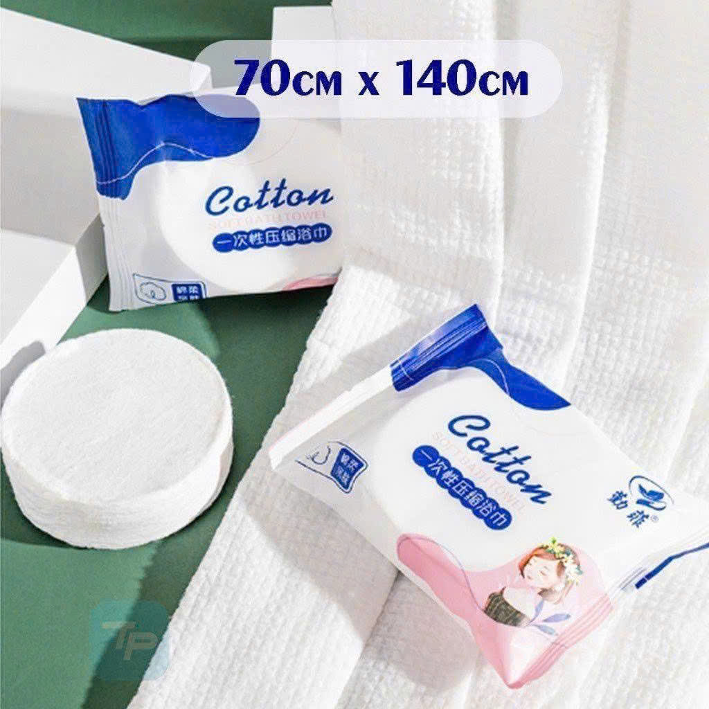 Khăn tắm nén bịch màu trắng