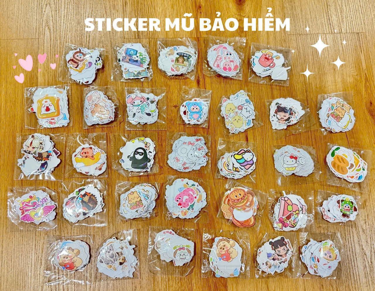 Sticker dán mũ bảo hiểm bịch 50 miếng