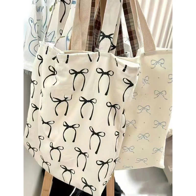 Túi xách tay có quai đeo vai cho nữ, họa tiết chiếc nơ, KT: 34x37cm