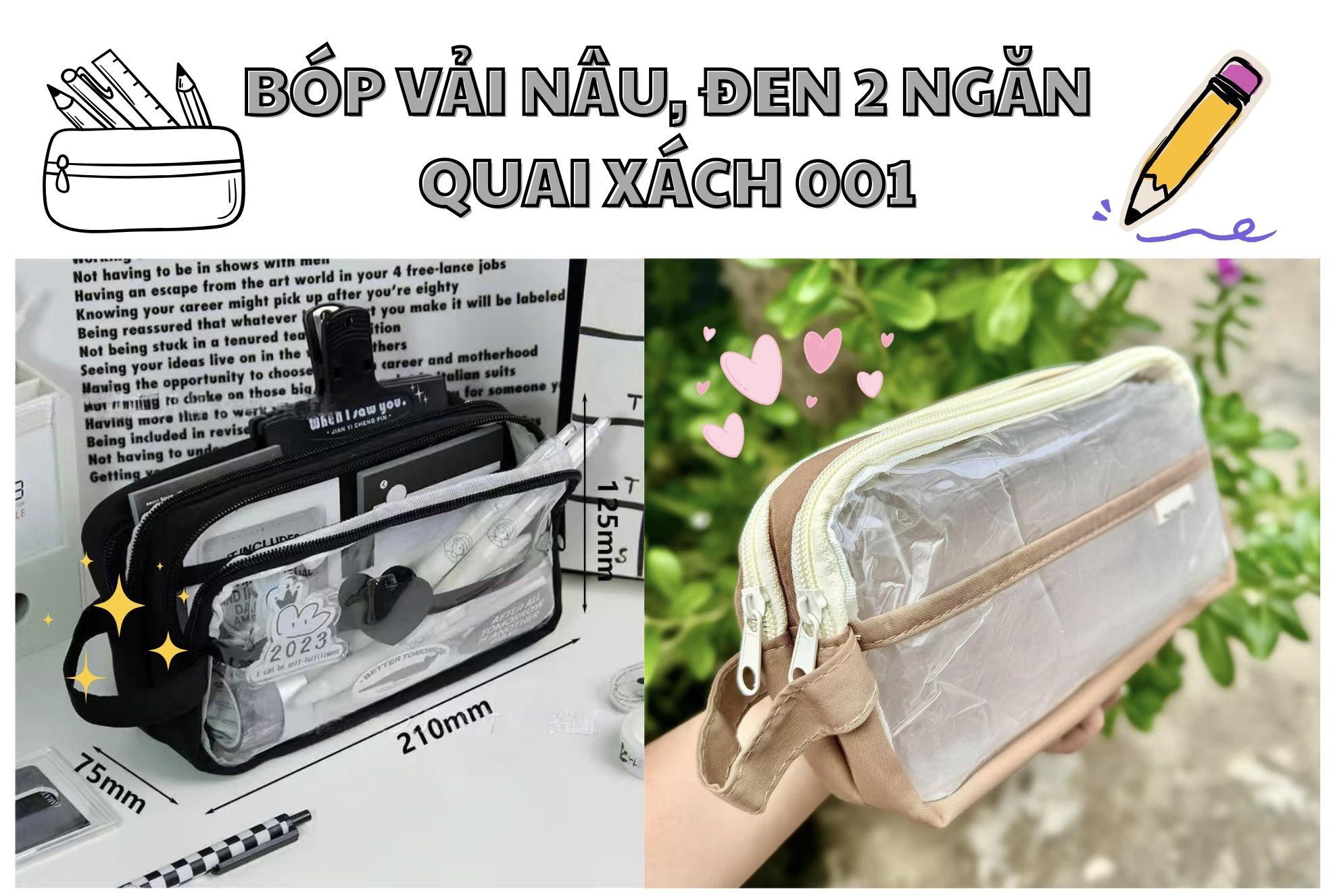 Tuí đựng bút, đồ trang điểm 2 ngăn