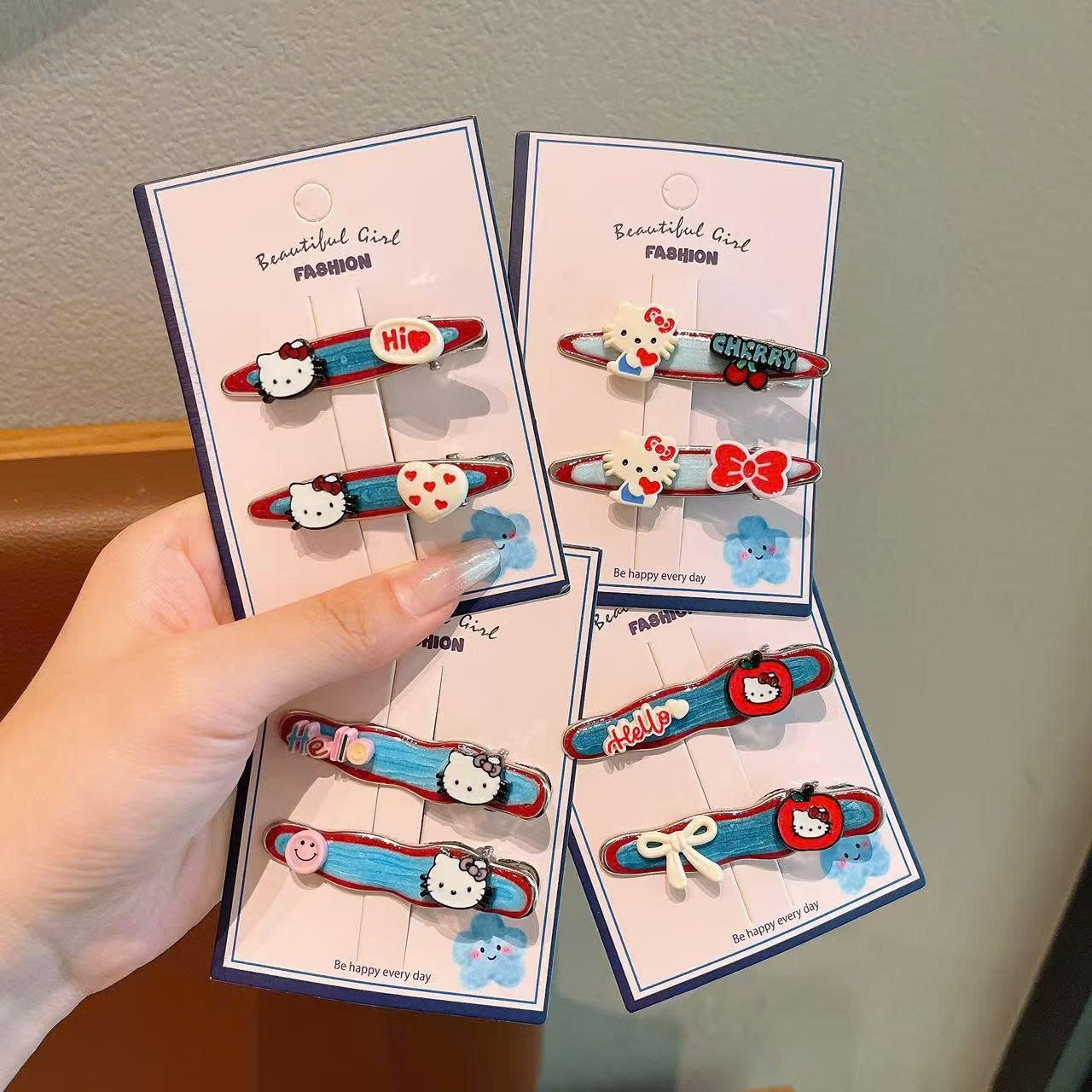 Set Kẹp Tóc Mái Xanh Đỏ